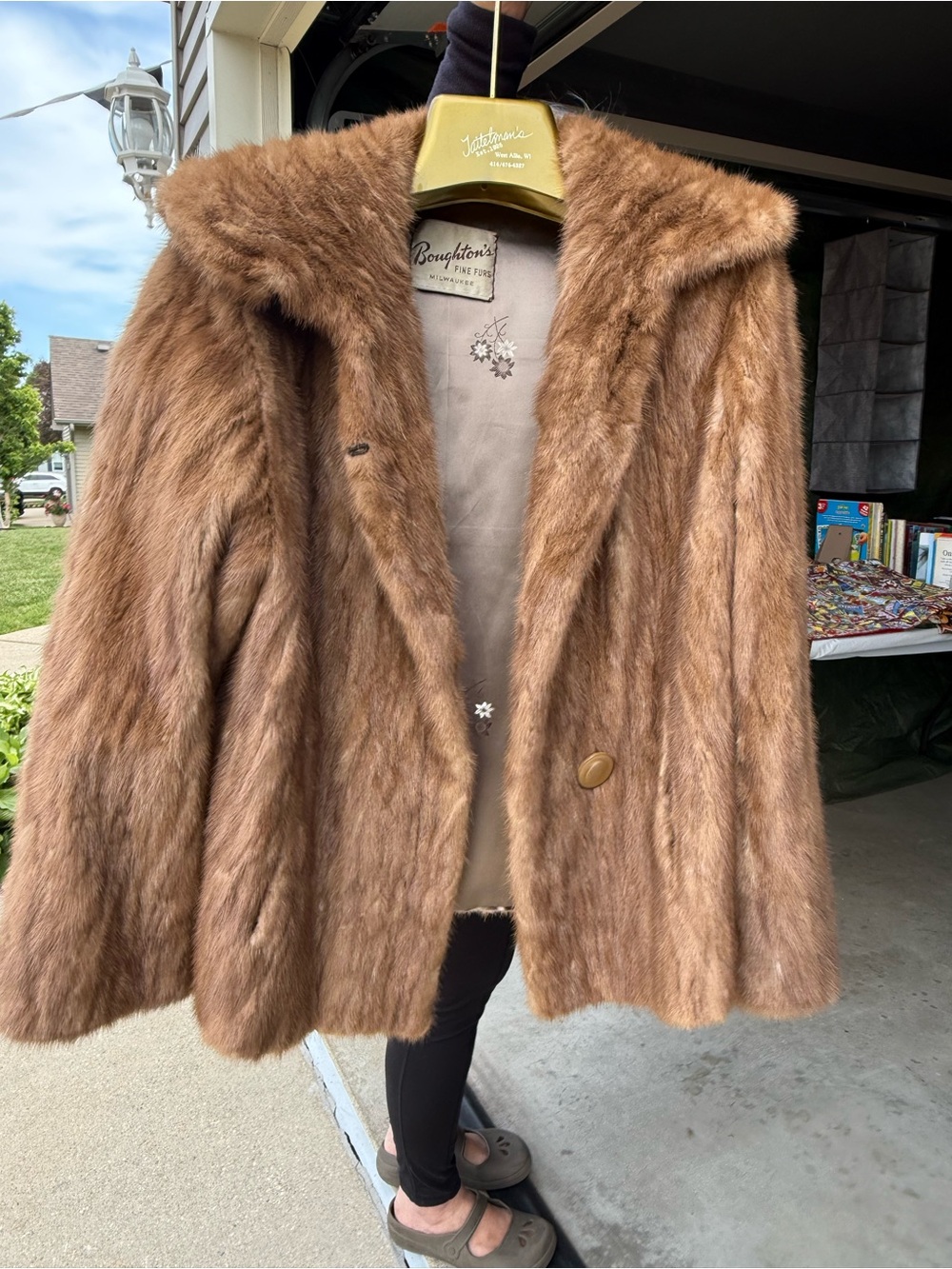 Vintage-Inspired Blond Mink Fur Coat - Women’s Jacket